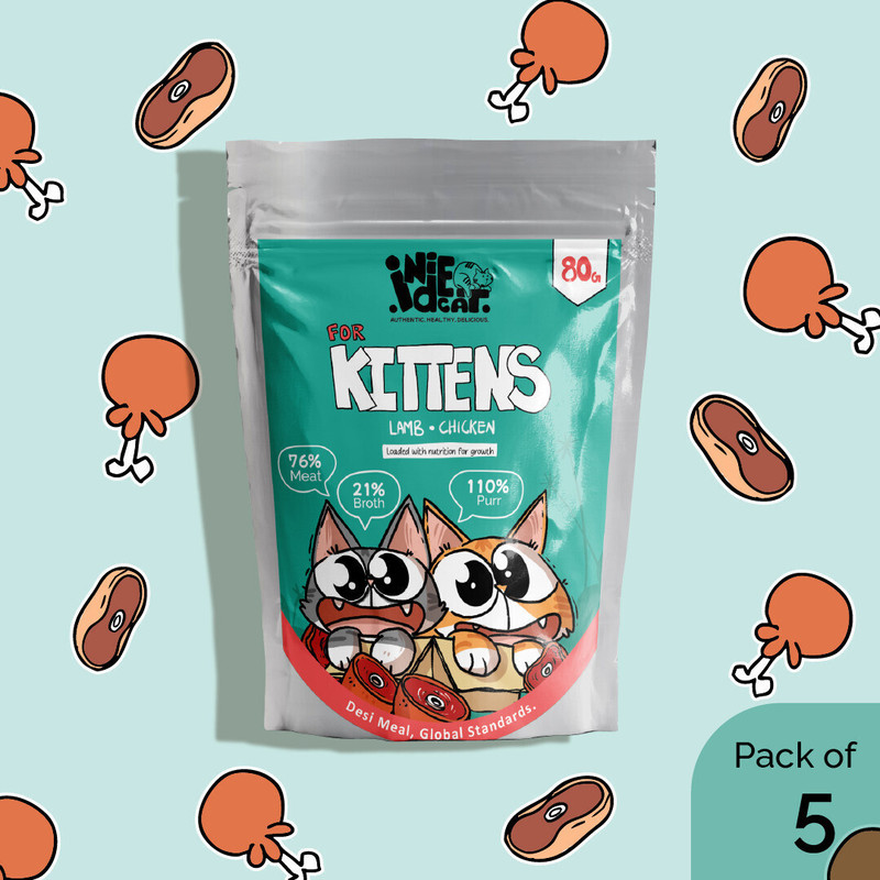 Indie Cat Kitten Chicken Meal, Global Standards Lamb 3.6 kg (45x0.08 kg) Wet Young Cat Food
