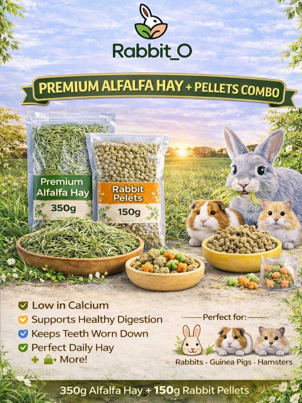 Jimmy Jimmy Green Alfalfa hay food for rabbit & guinea pig Calcium Rabbit Food Hay 1.15 kg Dry All Life Stages Rabbit Food
