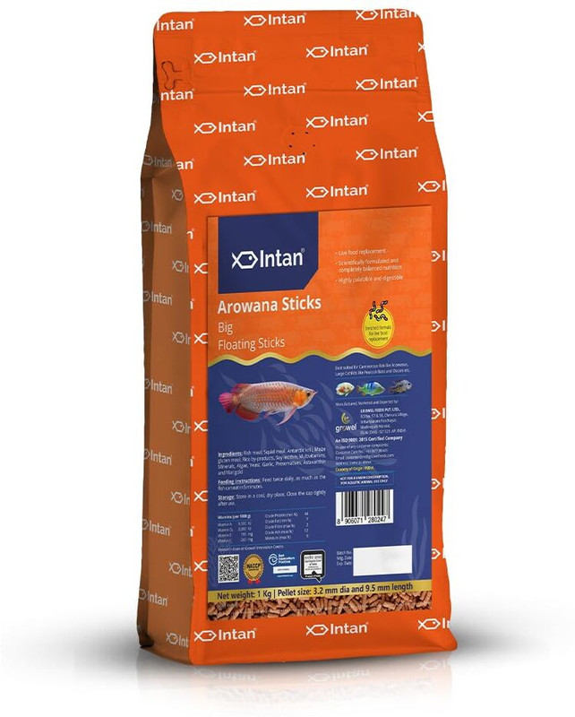 aqualyf pets Intan Arowana Sticks 1Kg Highly Nutritious Ornamental Fish Food -Big Fish 1 kg Dry Young Fish Food