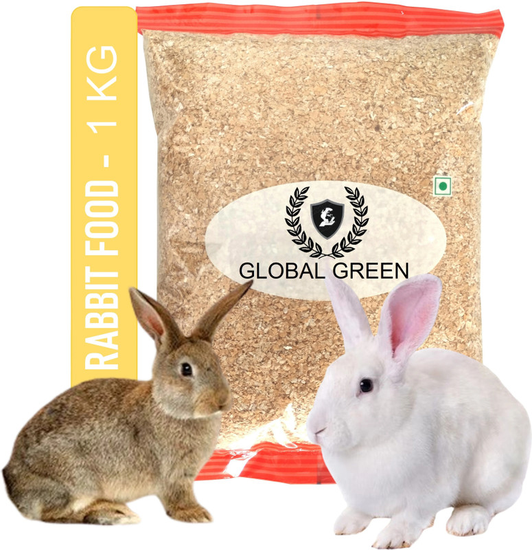 GLOBAL GREEN Rabbit Feed (wheat bran) 1KG pack for all variety of rabbit daily use food 1 kg Dry Adult, New Born, Senior, Young Rabbit Food