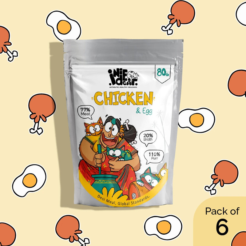 Indie Cat Senior Cat Chicken, Mackerel Meal, Global Standards Mackeral 0.48 kg (6x0.08 kg) Wet Senior Cat Food