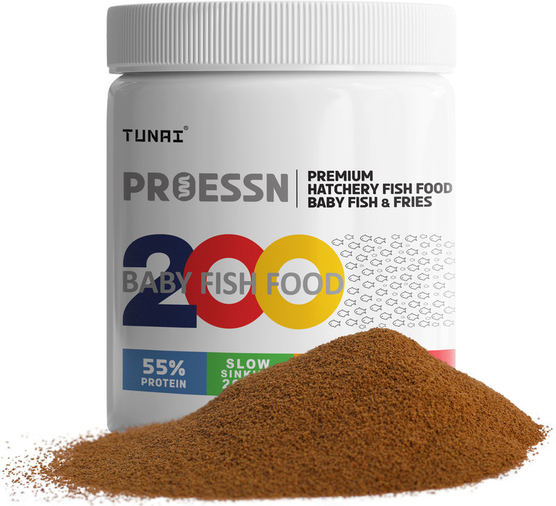 TUNAI Baby Frys Fish Food for 10 Days Old 55% Protein SlowSinking200Microns Sea Food 0.035 kg Dry New Born, Young Fish Food