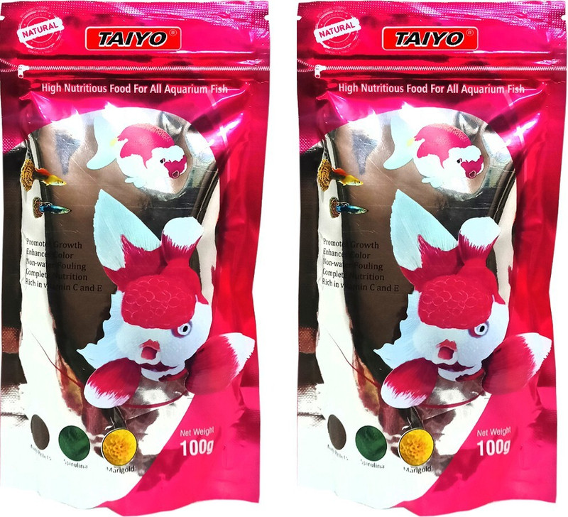 TAIYO Pink Fish Food 100gm+100gm Combo pack 0.2 kg (2x0.1 kg) Dry Young Fish Food