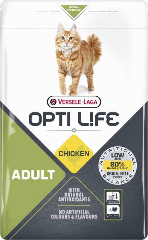 Versele -Laga Opti Life Cat Adult | Complete & Balanced Nutrition | 1 kg Dry Adult Cat Food