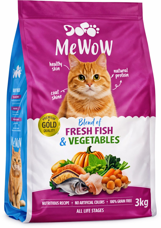 dofo dofo mewow all stage 1kg Chicken 1 kg Dry All Life Stages Cat Food