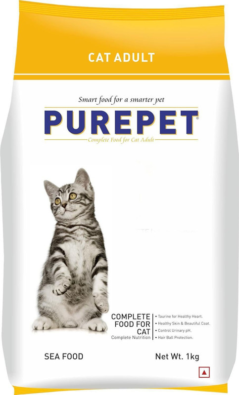 Purepet Purepet Dry Cat Adult Food Sea Food Flavour, 1 kg Pack Sea Food 0.975 kg Dry Adult Cat Food
