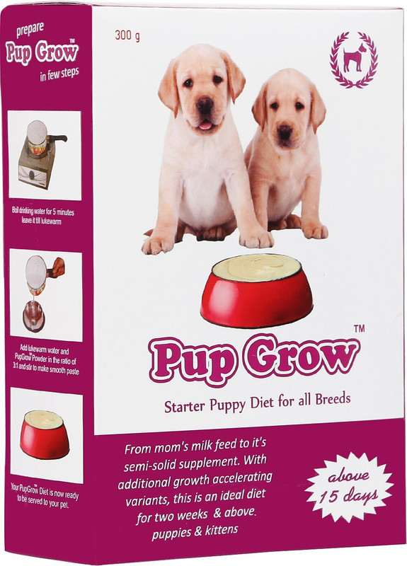 pup grow Puppy Starter Health Supplement Diet for all Breeds Vanilla 0.3 kg Dry New Born Dog & Cat Food