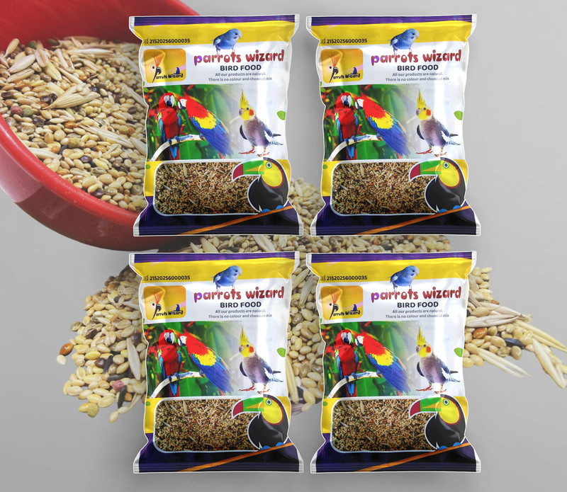 Parrots Wizard Bird Food for Budgies| Natural & Healthy Mix Seeds 0.95 kg Dry Adult Bird Food