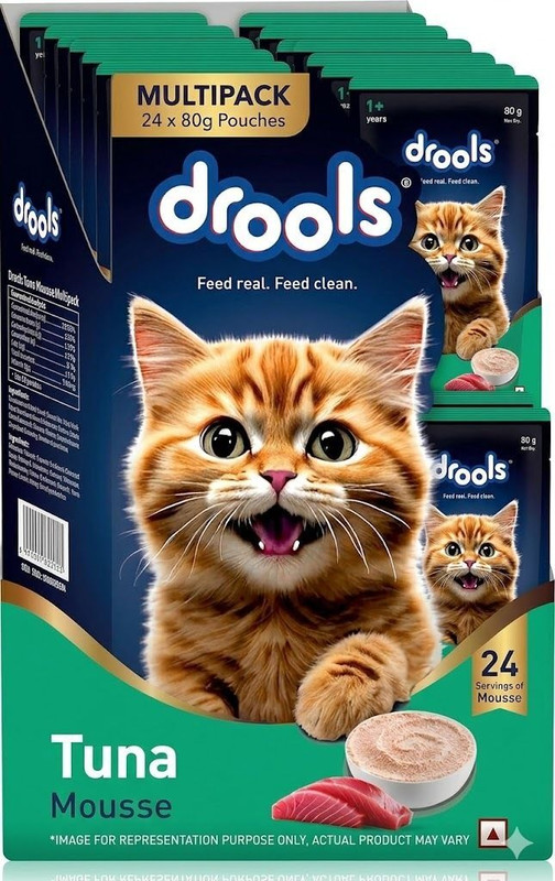 Drools Pack of 24 Tuna 1.92 kg (24x0.08 kg) Wet Adult Cat Food