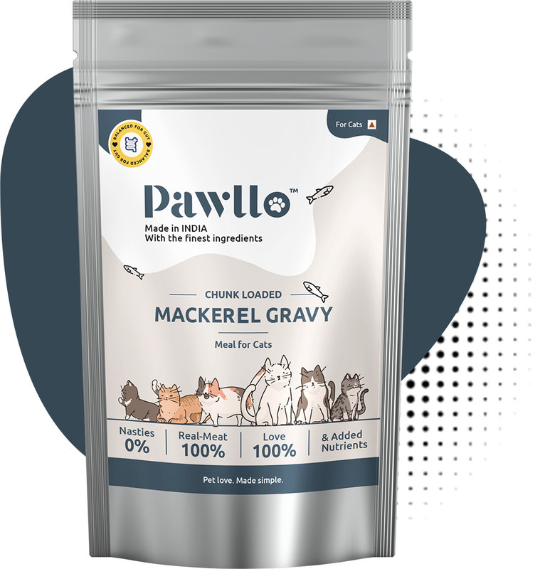 pawllo Pawllo Mackerel Gravy for Cats: Nourishing Delight for Your Furry Companion Fish 0.21 kg (9x0.02 kg) Wet Adult Dog & Cat Food