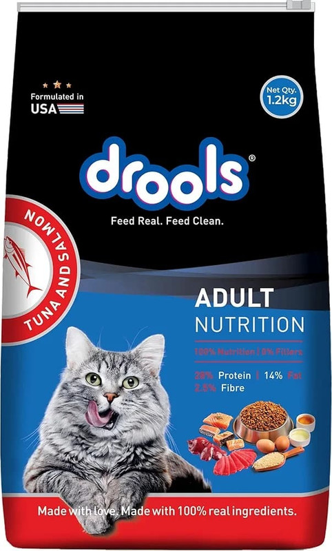 Drools Adult tuna and salmon Tuna, Salmon 1.2 kg Dry Adult, Senior, Young Cat Food