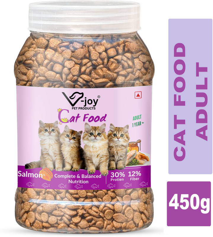 VJOY Adult Dry Cat Ocean Fish Food for all Breed Cats Fish, Chicken 0.45 kg Dry Adult Cat Food
