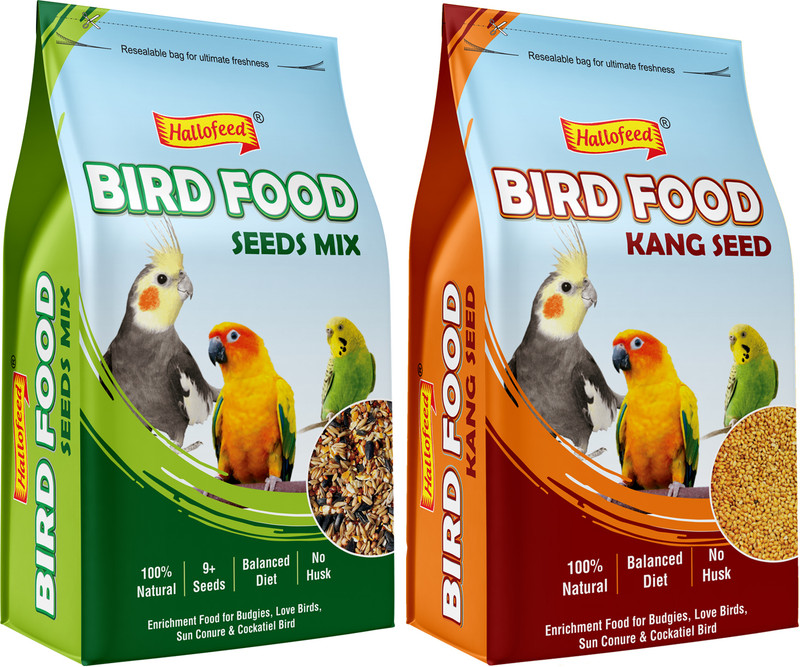 Hallofeed 2in1 BIRD FOOD COMBO 500gm (MIX SEED,KANGNI) 1 kg (2x0.5 kg) Dry Adult, Senior, Young Bird Food