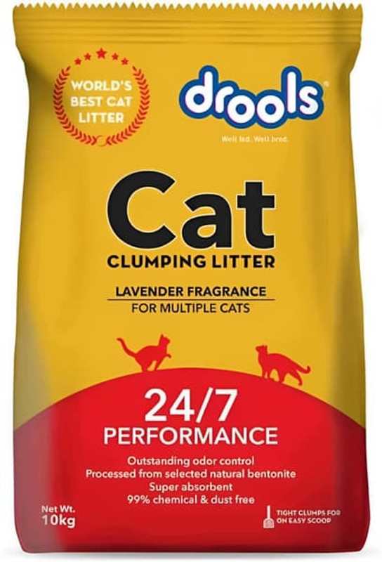 Drools clumping cat litter lavender fragrance bentonite Fruit 10 kg Dry Adult, Senior, Young Cat Food