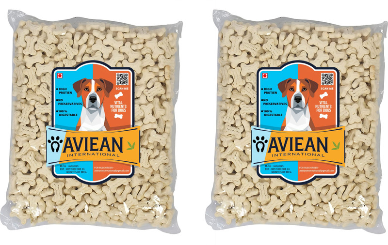 Aviean International Dog Soft crunchy 2milk Biscuits Combo Offer 1.2 Kg [600Gm +600Gm ] Dog Treats Nuts, Oats Dog Treat(1.2 kg, Pack of 2)