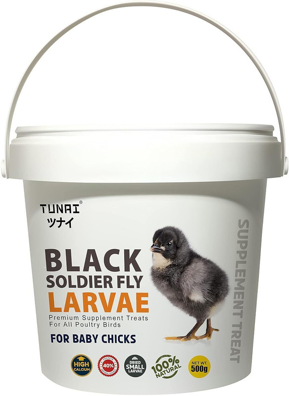 TUNAI Black Soldier Fly Larvae Supplement for Poultry Birds 0.69 kg Dry New Born Bird Food