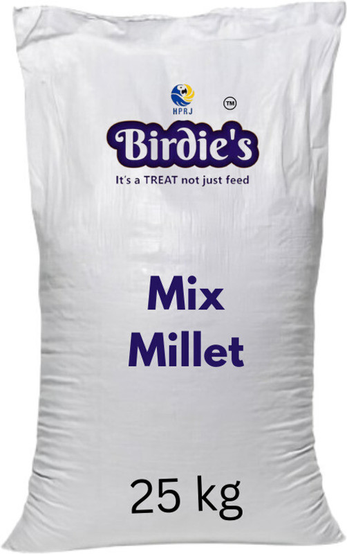 Birdie's Premium Mix Millet 25kg Bulk - Blend of 9 Whole Millets for All Birds 25 kg Dry Young, Adult, Senior Bird Food