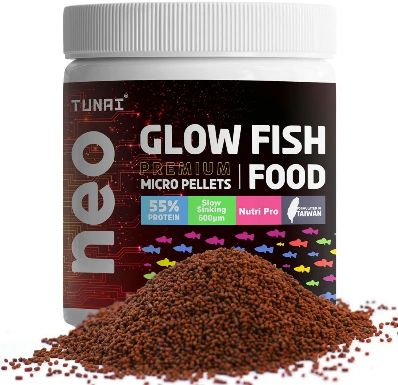 TUNAI 55% Protein Glow Widow 600 Microns Slow Sinking Aquarium Guppy Food 0.04 kg Dry Adult, New Born, Senior, Young Fish Food