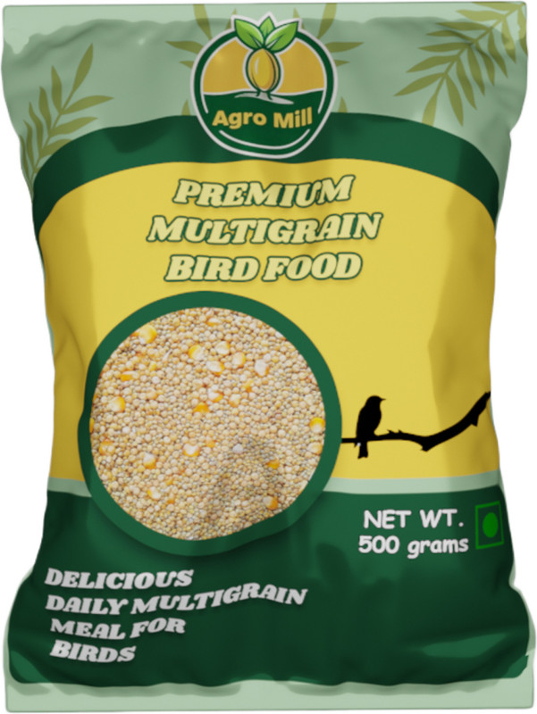 AGRO MILL PREMIUM QUALITY ORGANIC MULTIGRAIN DAILY BIRD FEED 0.5 kg Dry All Life Stages Bird Food