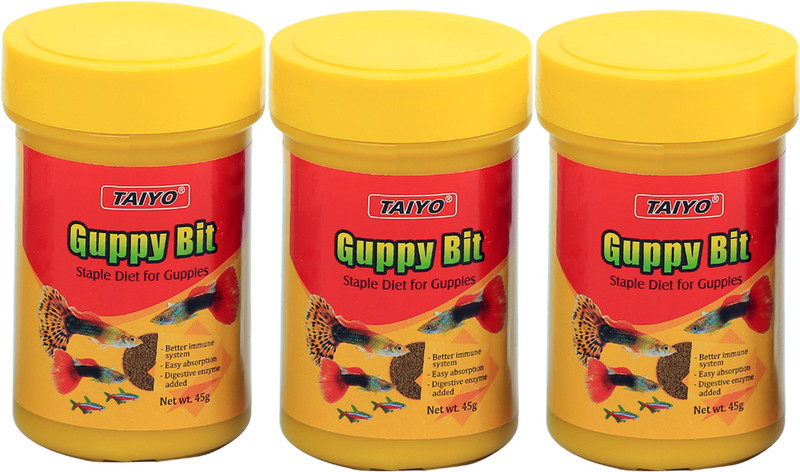 TAIYO Guppy Bits 45g (Pack of 2) Fish 0.45 kg (2x0.23 kg) Dry Adult, Young Fish Food