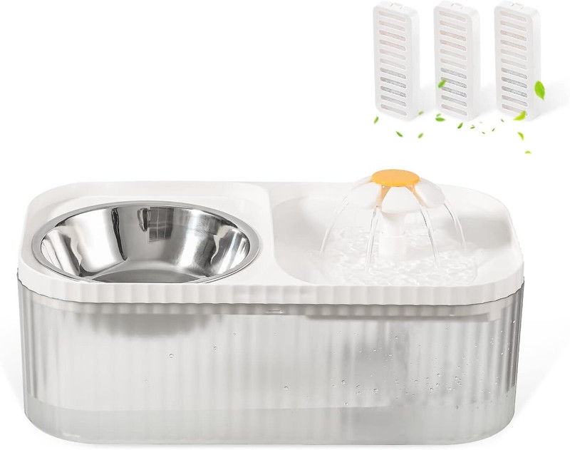 Pet Guard Cat Water Fountain, Cat Feeding & Watering Supplies 2 in 1 Water Fountain(Plastic)