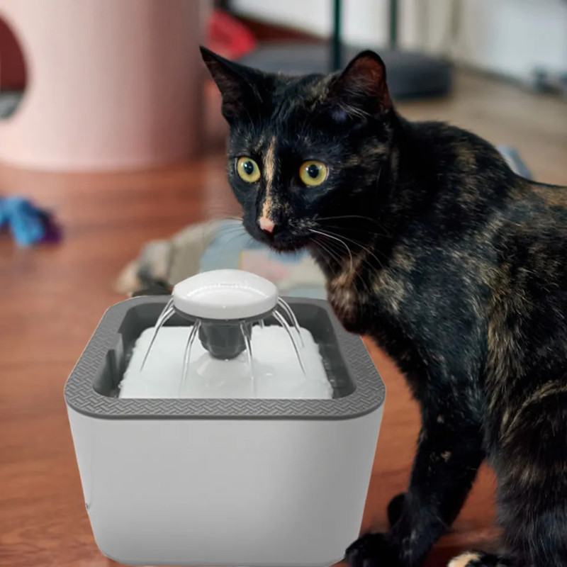 PSK PET MART Cat Water Fountain 84oz/2.5L Triple Filter Quiet Pump Drinker for Cats Dogs(Plastic, Polypropylene)