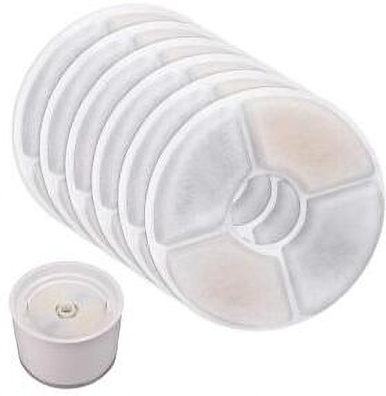 Qpets 6 pcs Cat Water Fountain Filter Replacement Cat Fountain Filter Arc-Shaped Pet(Fiber)
