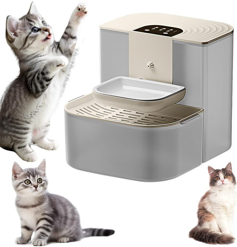 HASTHIP Cordless Cat Water Feeder 45L Tank(Ceramic)