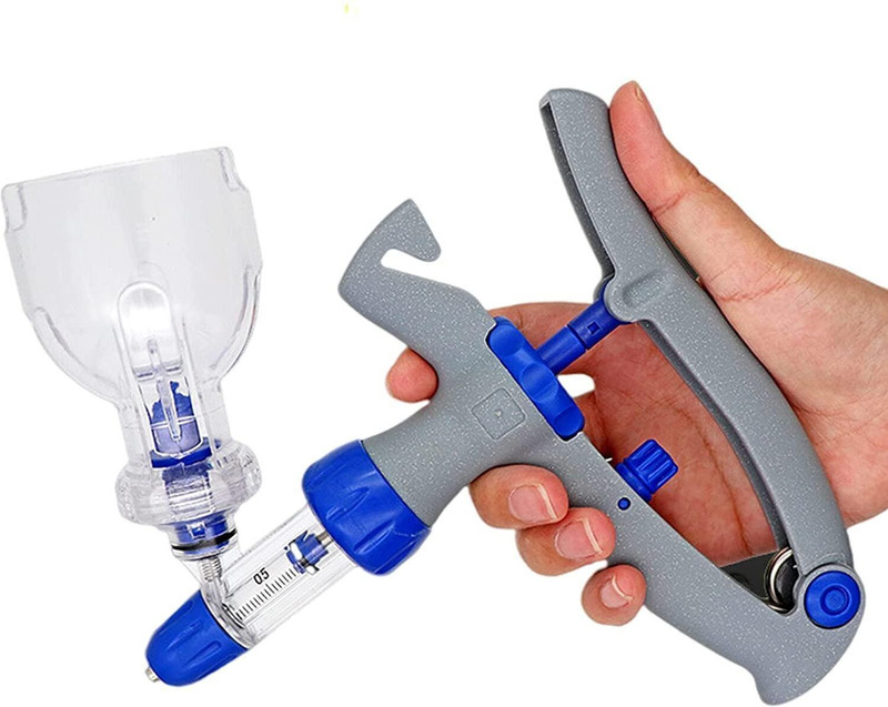 SyringeGun 5ml Cattle Syringe Gun Adjustable and Continuous Syringe Injection(Plastic)