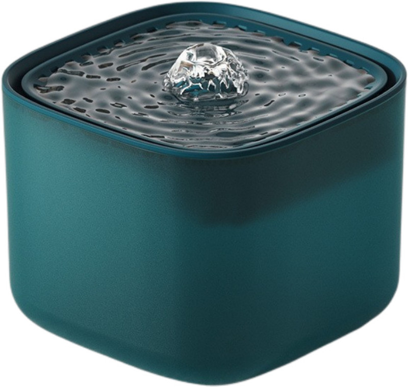 Furry Life Cat Water Fountain Super Silent Pet Water Fountain - Deep Turquoise(Plastic)