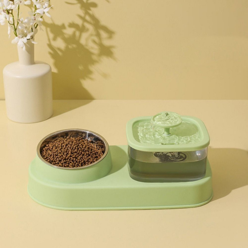 DogTrust 2-in-1 pet feeder and water fountain(Stainless Steel, Plastic)