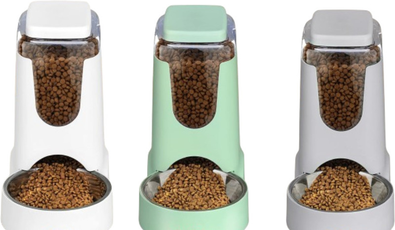 Pet Guard Automatic Cat Food Dispenser Stainless Steel Pets Puppy Kitten 1Pcs(Plastic)