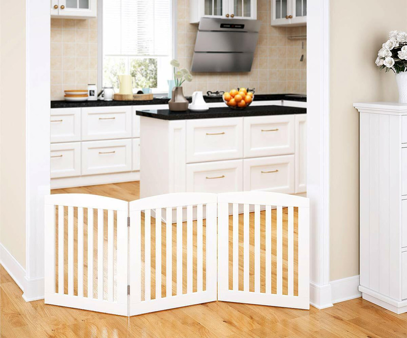 Belief Wood Belief Wood Modern Kids & Pets Safety Gate fence fence for dogs indoor XL Gate(White)