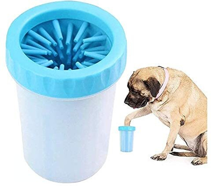 Puppy Pet Foot Washing Pet Paw Cleaner, Paw Cleaner Dog with Soft Silicone Bristles Grooming Gloves for Dog & Cat, Rabbit, Guinea Pig(Blue, Fits All)