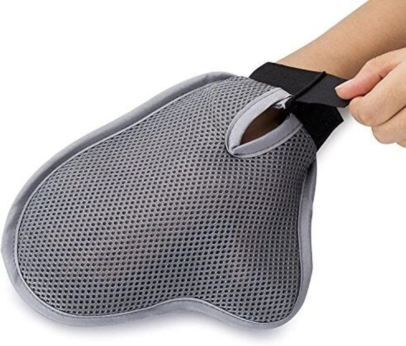DRYVIK DRYVIK Pet Grooming Glove-Massage Brush for Dogs & Cats (Grey) Grooming Gloves for Cat, Dog & Cat, Horse, Monkey, Rabbit, Dog(Grey, Fits All)