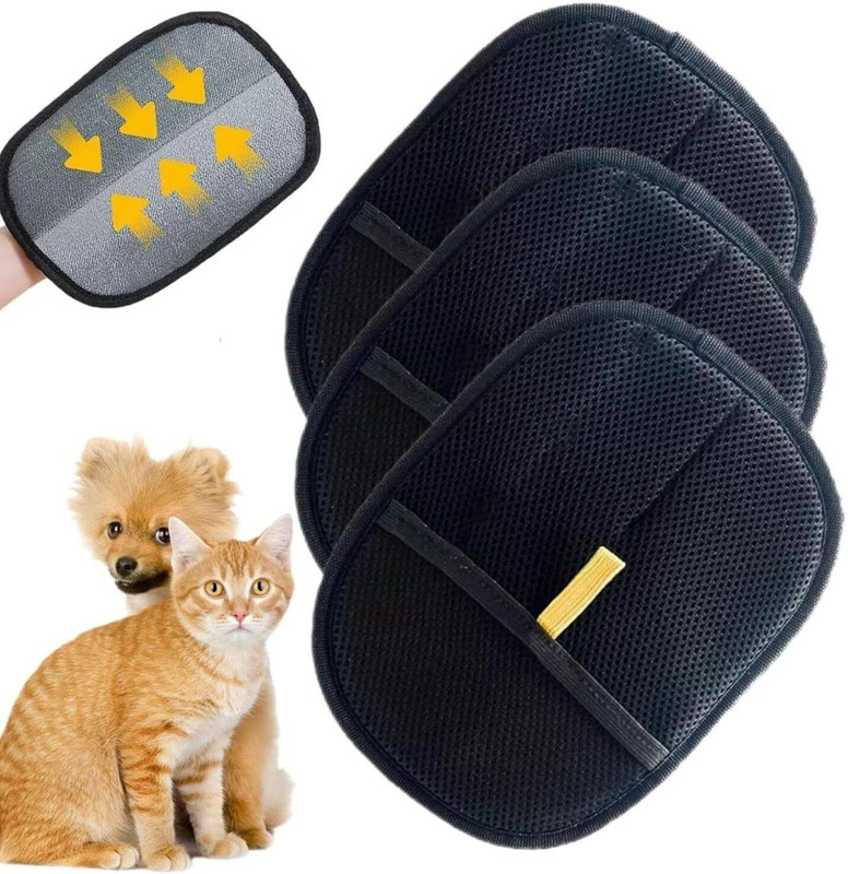 atrmitra 2 Pcs Pet Hair Remover Gloves – Static Hair Catcher Mitt, Fur Remover & Grooming Gloves for Dog & Cat(Black, Fits All)