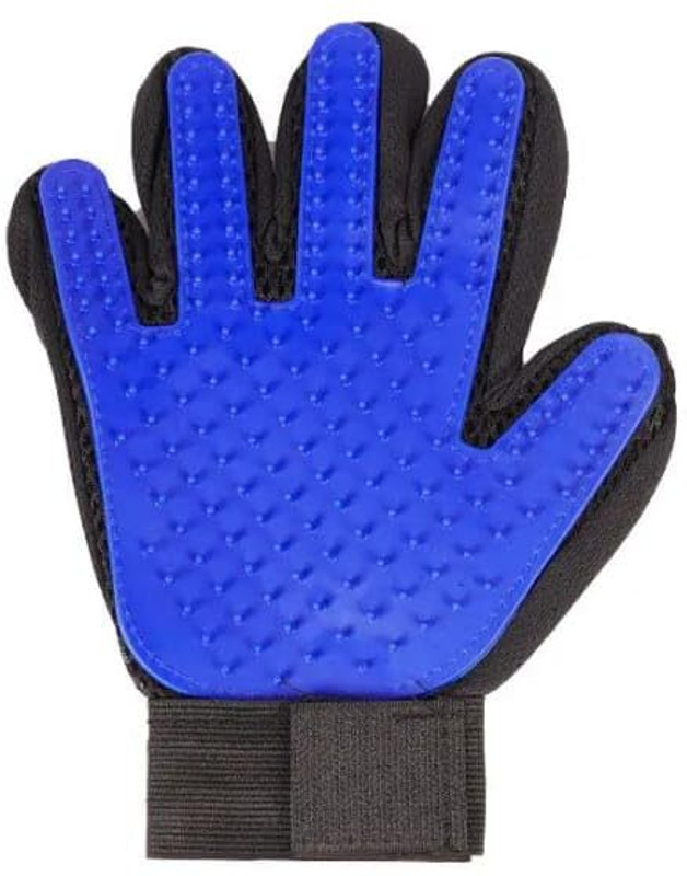 Rizopets Pet Deshedding Grooming Glove with Soft Silicone Tips for Dogs & Cats Grooming Gloves for Dog & Cat(Blue, Black, Fits All)