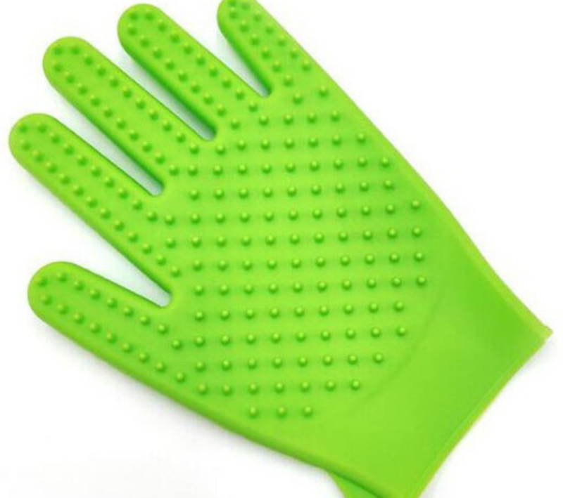 PSK PET MART Grooming Mitt for Dogs, Cats, Rabbits & Horses with Long/Short/Curly Hair Grooming Gloves for Dog, Cat(Green, Medium)