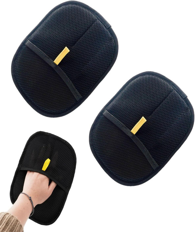VRTREND Pet Hair Removal Gloves Grooming Gloves for Dog, Cat Works on wet and dry fur. Grooming Gloves for Cat, Dog(Black, Fits All)