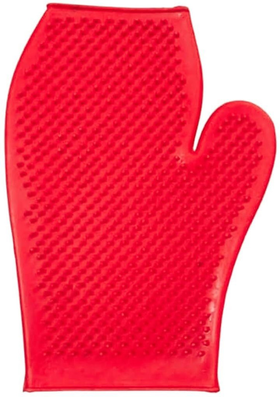 JAMNEE Pet Grooming Gloves for Bath & Shedding Grooming Gloves for Dog & Cat(Red, Medium)