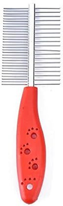 Sample Pet Grooming Brush for Dogs & Cats Double-Sided Hair Removal Comb Durable Red Grooming Gloves for Dog & Cat(Red, Medium)