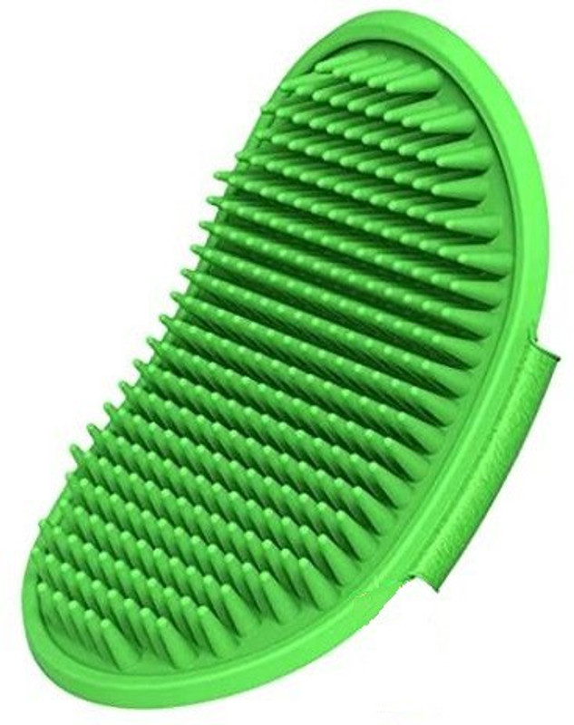 Karmarch Hand Brush Grooming Gloves Pet Shampoo Brush Soothing Massage Rubber Grooming Gloves for Cat, Dog(Green, Fits All)