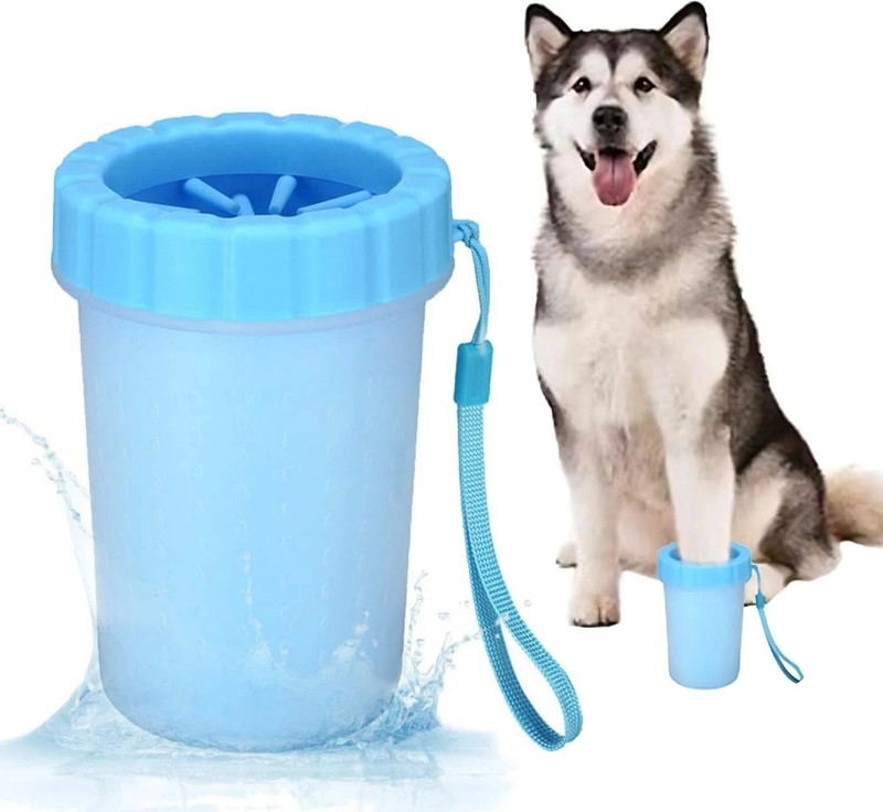 Dogifys Foot Washing Cup for Dog, Paw Washer For Dog with Soft Silicone Bristles Grooming Gloves for Dog(Green, Large)