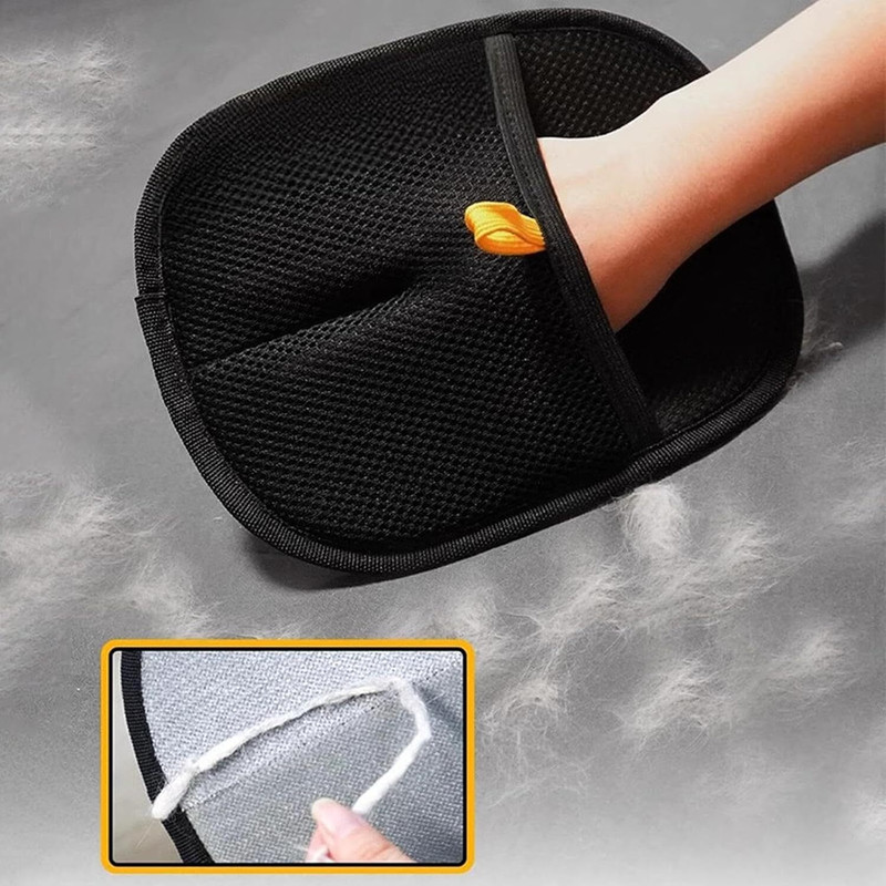VVG TRADERS Pet Hair Removal Gloves Grooming Gloves for Dog, Cat, Horse Grooming Gloves for Cat, Dog(Black, Medium)