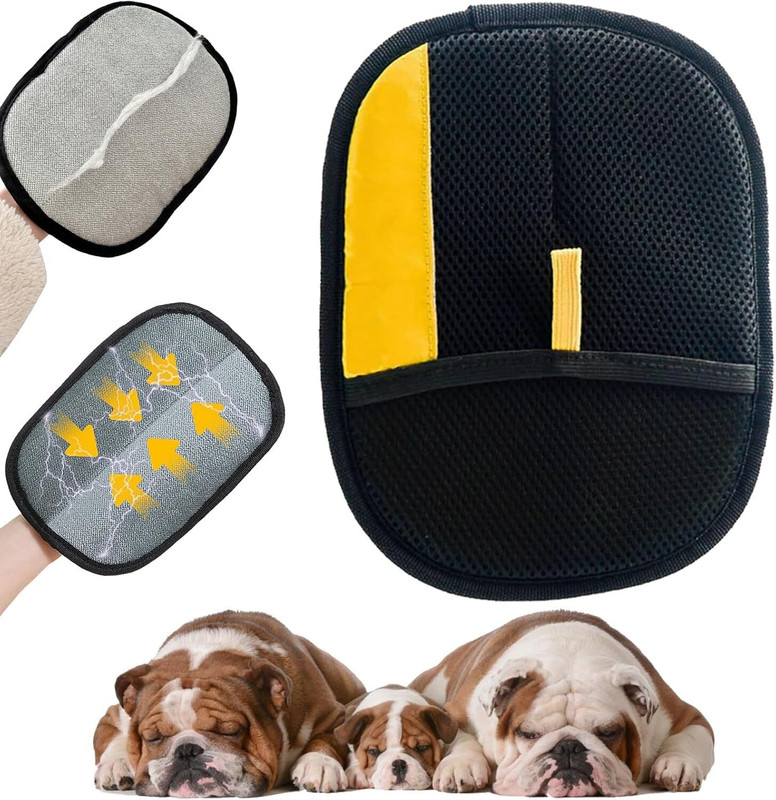 TAPAHPRIYAY 1pcs Pet Grooming Gloves for Dogs Bathing Pet Hair Remover Gloves Grooming Gloves for Dog & Cat(Black, Medium)