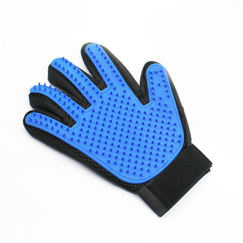 Ashu Pet Mart Pet Grooming Gloves - Dog,Cat Bathing Scrubber Pet Hair Remover Grooming Gloves for Dog(Blue, Fits All)