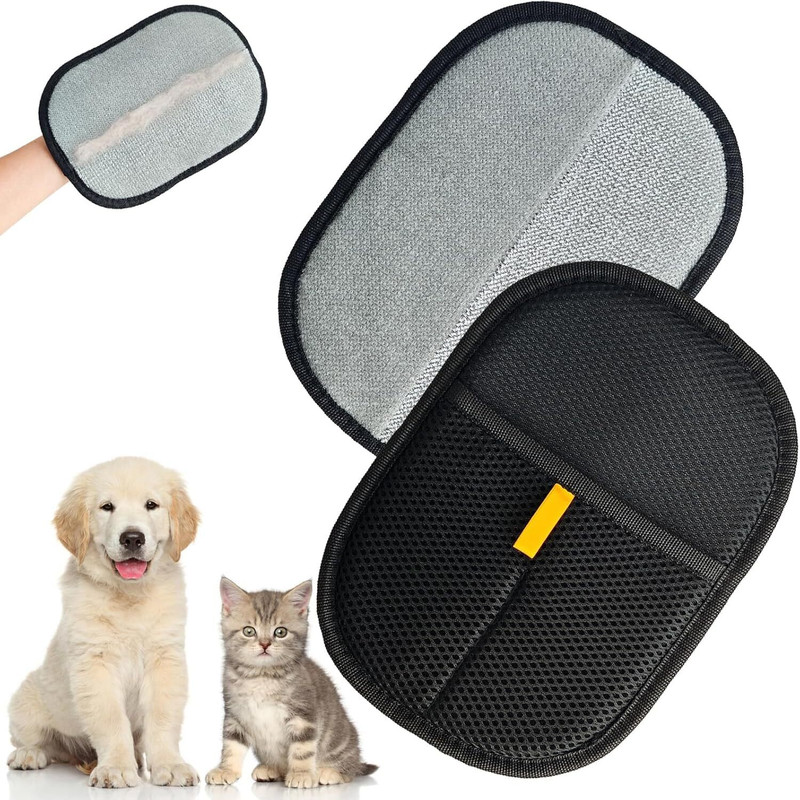 Jaaro Static Pet Hair Removal Gloves Tool for Dogs Cats Couch Bed Furniture Grooming Gloves for Dog & Cat(Multicolor, Fits All)