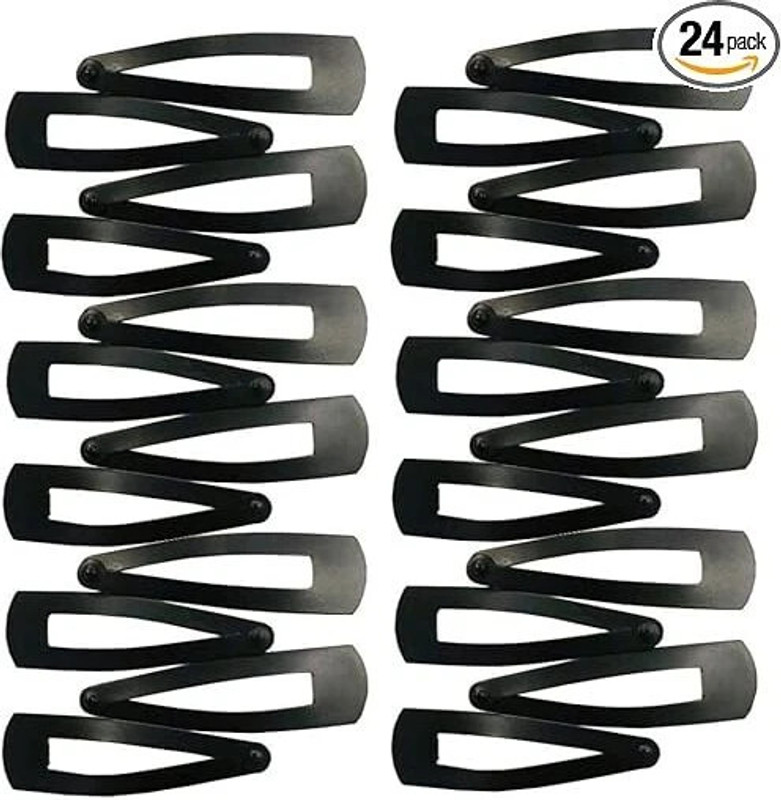virtuvend ventures 24 pcs Tic Tac Hair Clips for Girls (3cm) (Matte Black) - Tik Tak Pins for Women Pet Hair Styling(100 l)