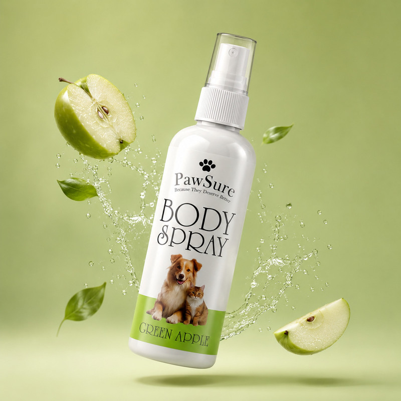 PawSure Pet Body Spray – Green Apple | Dogs & Cats | 100ml | Long-Lasting Pet Hair Styling(100 ml)