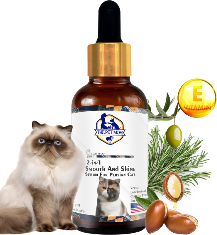 THE PET MOM 2 In 1 Smooth & Shine Cat Serum For Persian Cat | Silky, Smooth, Frizz-Free Hair Pet Hair Styling(30 ml)